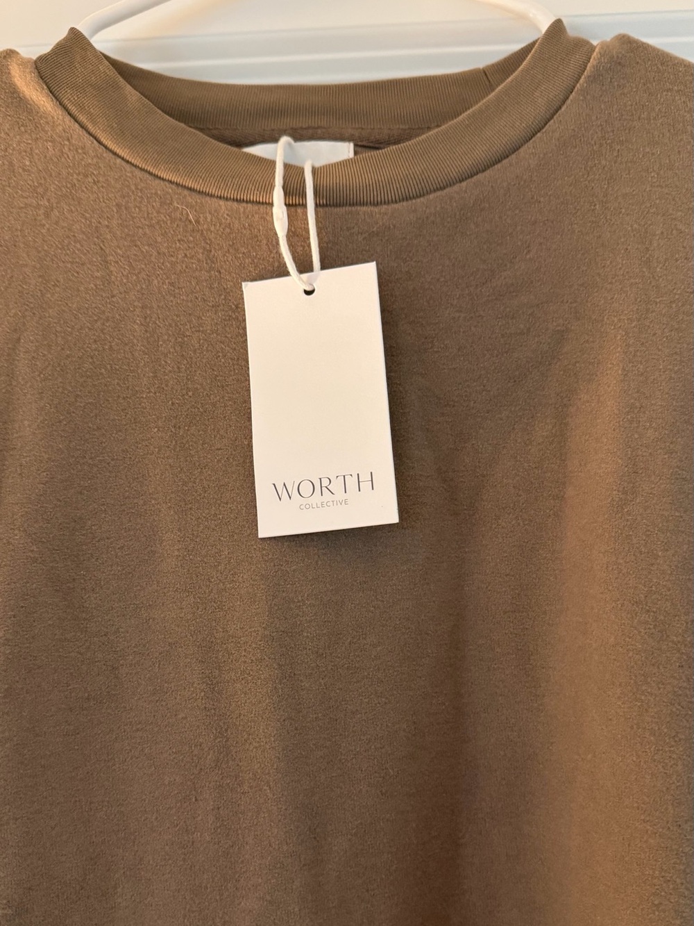 Worth Collective Olive Brown Lounge Set - Oversized Sweatshirt & Wide Leg Pant - Picture 6 of 11